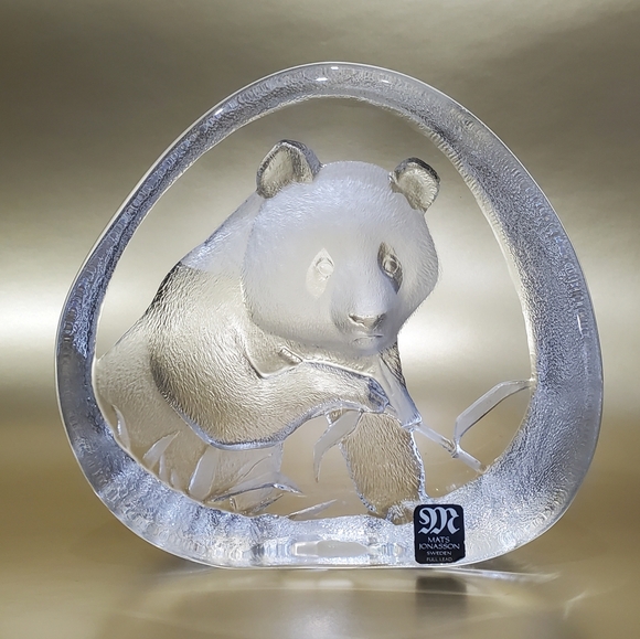 Mats Jonasson Sweden Other - Mats Jonasson Sweden 🇸🇪 Lead Crystal Panda 🐼 4 1/2" Art Glass Signed Numbered